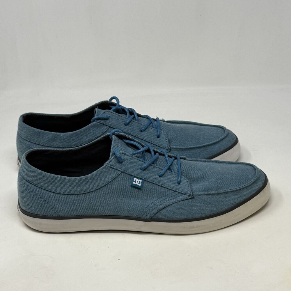 DC Shoes Standard TX Mens 14 M Teal Blue Fabric Lace Up Skateboard Sneakers